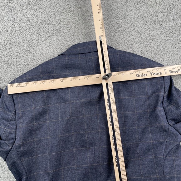 Jos A Bank Blazer Mens 36 Regular Blue Plaid Wool 1905 Tailored Fit Jacket Brrr - Picture 11 of 15